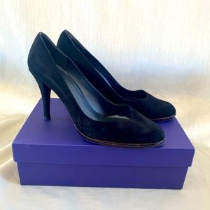 STUART WEITZMAN black suede heels